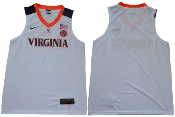 Men Virginia Cavaliers Blank White Nike NBA NCAA Jerseys